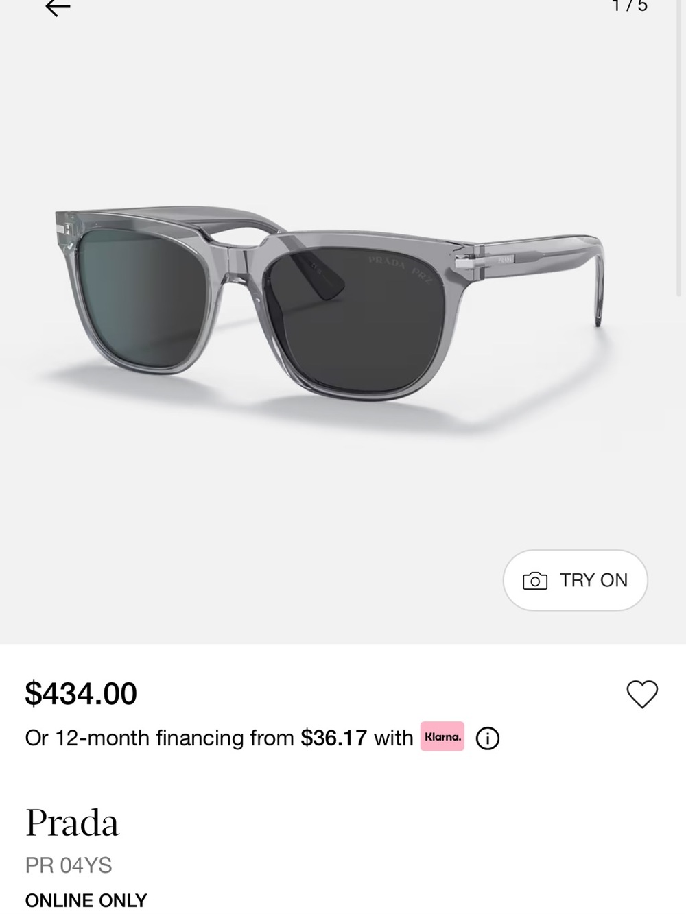 Authentic Prada PR 04YS Sunglasses